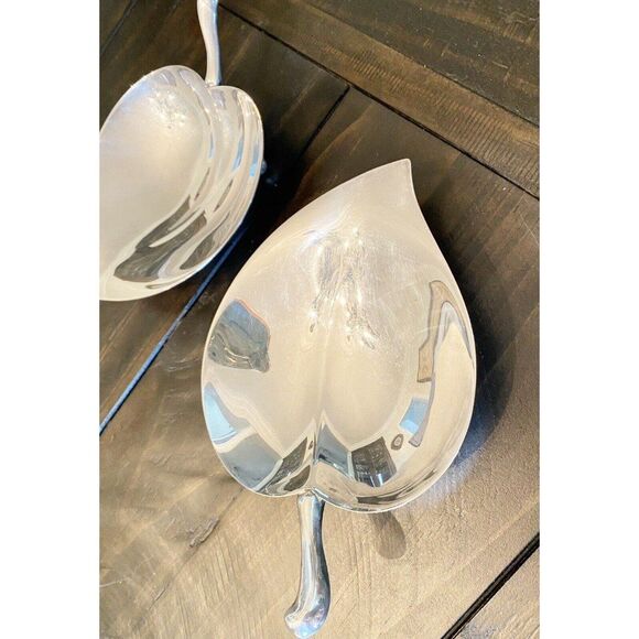 Vintage F. B. Rogers Silver Co. 1883 Silver Plate Leaf Shaped Footed Dishes-2 - Picture 4 of 11